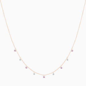 Collier La Brune & La Blonde Confetti Mini Rivière Saphirs Roses Et Diamants