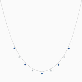Collier La Brune & La Blonde Confetti Mini Rivière Saphirs Bleus Et Diamants