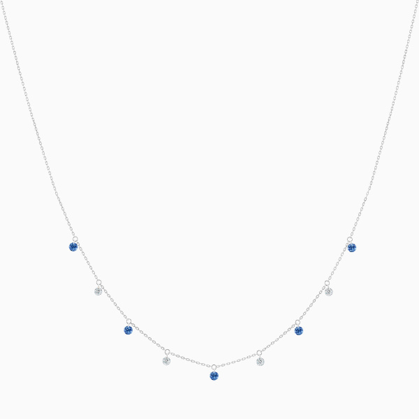 Collier La Brune & La Blonde Confetti Mini Rivière Saphirs Bleus Et Diamants