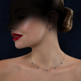 Collier La Brune & La Blonde Confetti Mini Rivière Saphirs Bleus Et Diamants