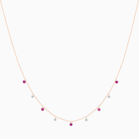 Collier La Brune & La Blonde Confetti Mini Rivière Rubis Et Diamants