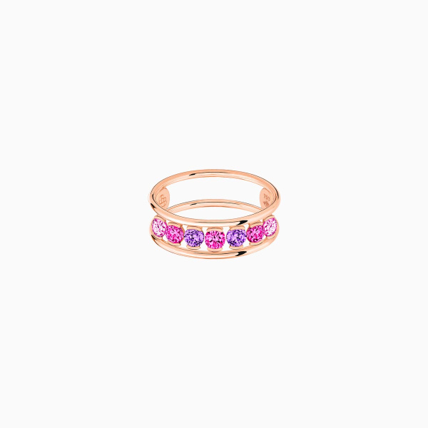 Bague Jaipur La Brune & La Blonde Hula Hoop Saphirs Roses Rubis Et Améthystes