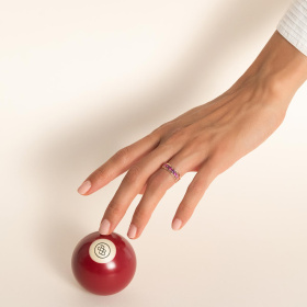 Bague Jaipur La Brune & La Blonde Hula Hoop Saphirs Roses Rubis Et Améthystes