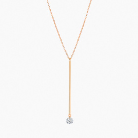 Collier La Brune & La Blonde Majorette Sautoir Diamant 0,30 ct Or Rose