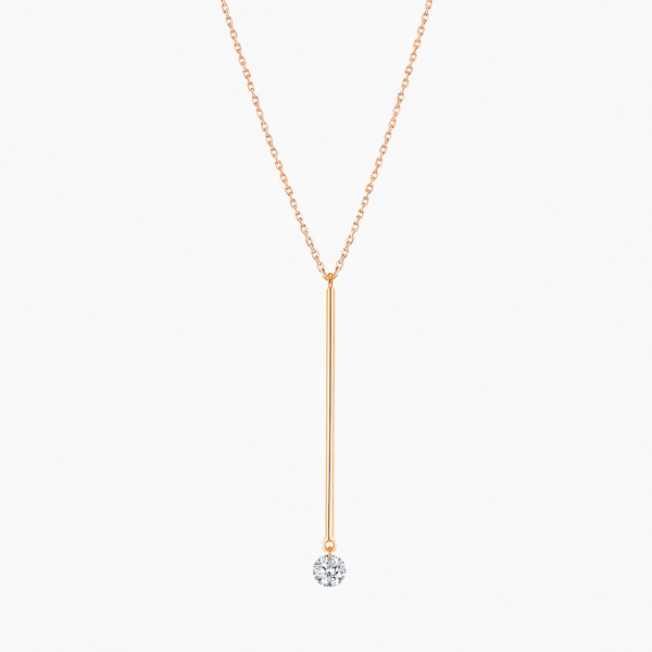 Collier La Brune & La Blonde Majorette Sautoir Diamant 0,30 ct Or Rose