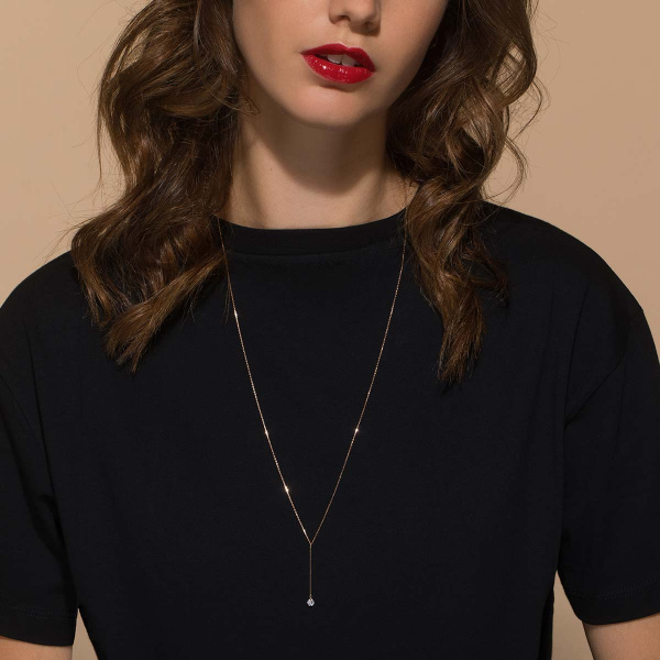 Collier La Brune & La Blonde Majorette Sautoir Diamant 0,30 ct Or Rose