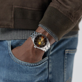 Montre Hamilton Jazzmaster Open Heart Auto 40mm Cadran Noir Bracelet Acier