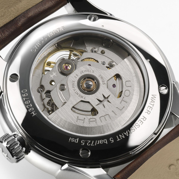 Montre Hamilton Jazzmaster Open Heart Auto 42mm Cadran Brun Bracelet Cuir