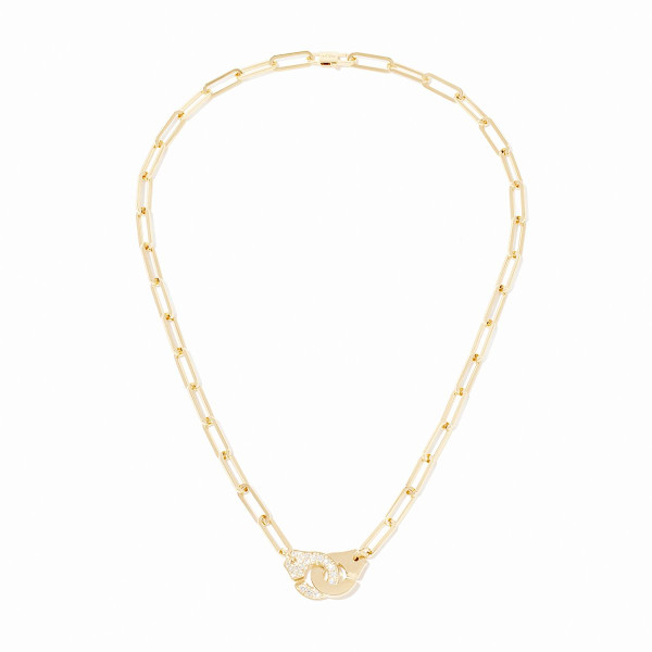 Collier Menottes dinh van Moyen Modèle Or Jaune 1/2 Diamants Chaîne M