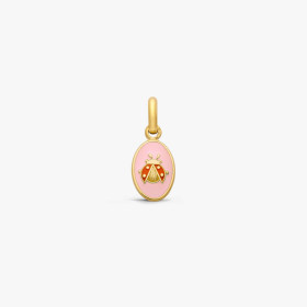 Pendentif Arthus Bertrand Or Jaune Coccinelle Rose Poudré Or Jaune
