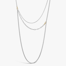 Collier Arthus Bertrand Argent & Or Maxima Trois Rangs Argent,Or Jaune