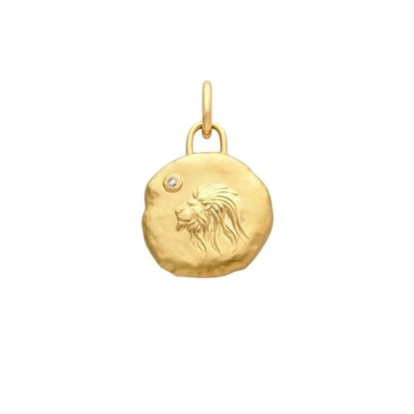 Médaille Arthus Bertrand Astro Lion Or Jaune & Diamant 15 mm