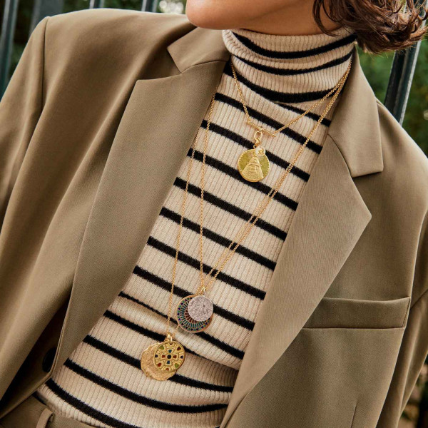 Médaille Arthus Bertrand Croix Mérovée Or Jaune 30 mm