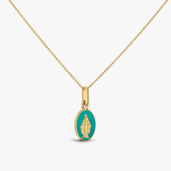 Médaille Arthus Bertrand Miraculeuse Bleu Aqua Or Jaune