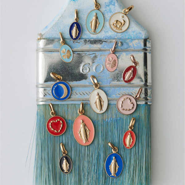 Médaille Arthus Bertrand Miraculeuse Bleu Marine Or Jaune