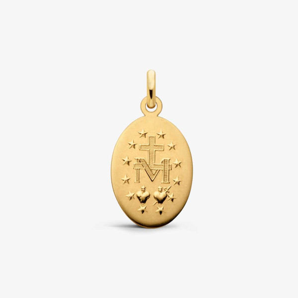 Médaille Arthus Bertrand Miraculeuse Or Jaune Diamant 15mm
