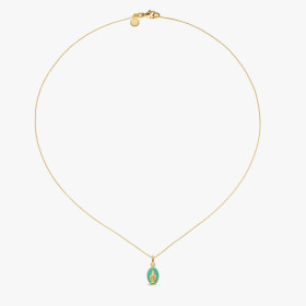 Médaille Arthus Bertrand Miraculeuse Vert d'eau Or Jaune 10mm