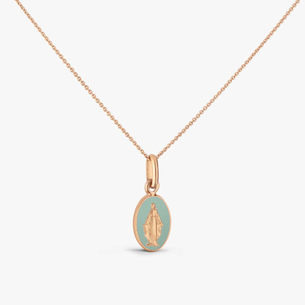 Médaille Arthus Bertrand Miraculeuse Vert Grisé Or Rose 10mm