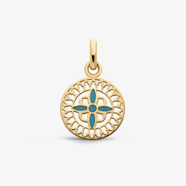Médaille Arthus Bertrand Mont Saint Michel Bleu Or Jaune 12 mm
