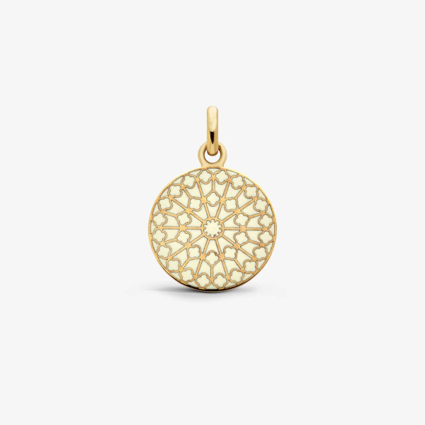 Médaille Arthus Bertrand Notre Dame de Paris Ouest Ivoire Or Jaune 18 mm