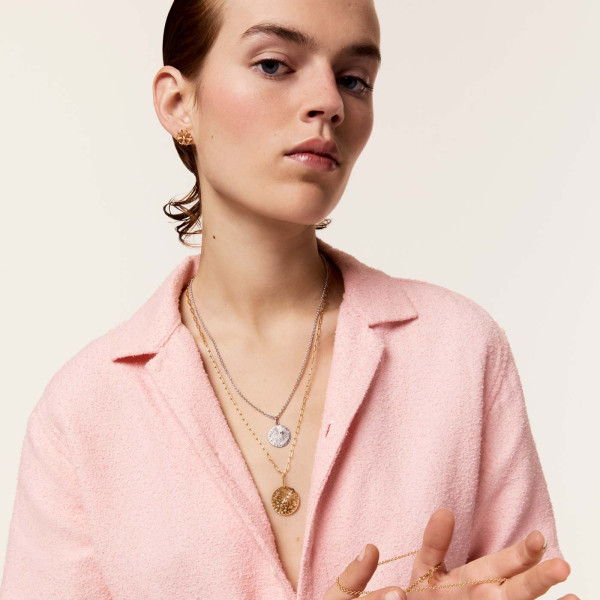 Médaille Arthus Bertrand Or blanc & Diamant Pluie d'Etoiles 18 millimètres