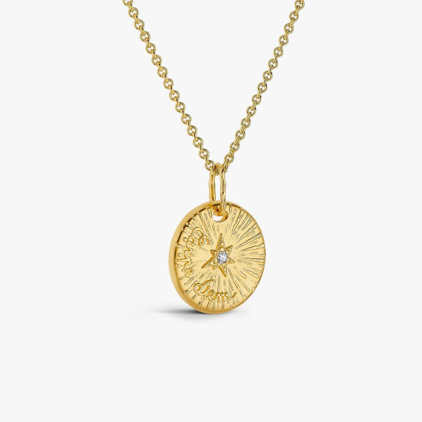 Médaille Arthus Bertrand Or Jaune & Diamant Carpe Diem 21 mm