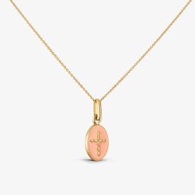 Pendentif Arthus Bertrand Croix Or Jaune Couleur Rose 10mm