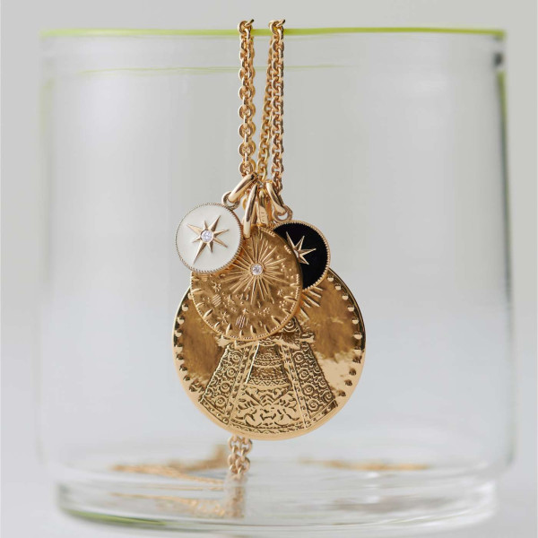 Pendentif Arthus Bertrand Or Jaune & Diamant Etoile Ivoire 10 mm