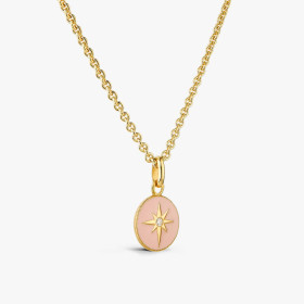 Pendentif Arthus Bertrand Or Jaune & Diamant Etoile Rose poudré 10 millimètres