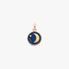 Pendentif Arthus Bertrand Or Jaune & Diamant Lune Bleu Marine 10 mm