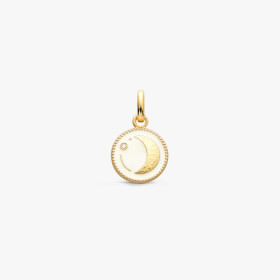 Pendentif Arthus Bertrand Or Jaune & Diamant Lune Ivoire 10 mm