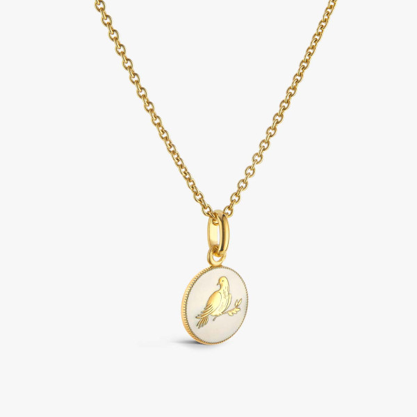 Pendentif Arthus Bertrand Or Jaune Colombe Ivoire 10 mm