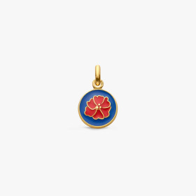 Pendentif Arthus Bertrand Or Jaune Coquelicot Bleu Roi 10 mm