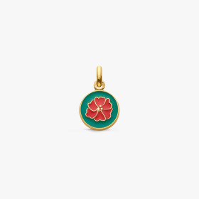 Pendentif Arthus Bertrand Or Jaune Coquelicot Emeraude 10 mm