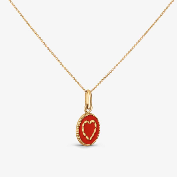 Pendentif Arthus Bertrand Or Jaune Cœur Rouge Empire