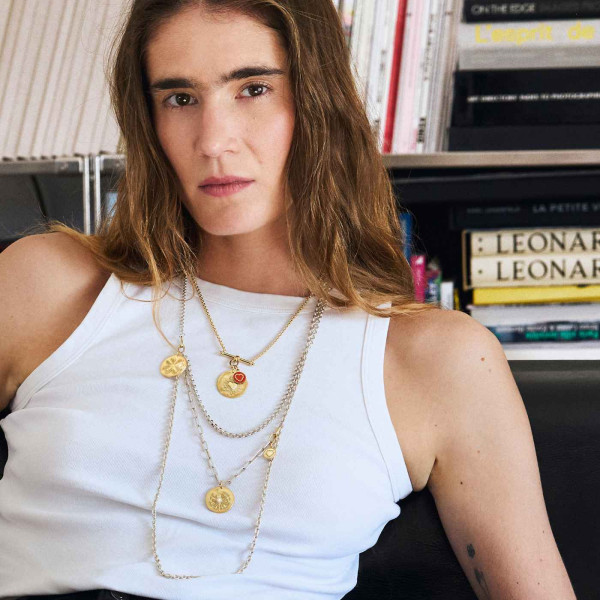 Pendentif Arthus Bertrand Or Jaune Cœur Rouge Empire