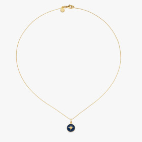 Pendentif Arthus Bertrand Or Jaune Etoile Bleu Marine 10 millimètres