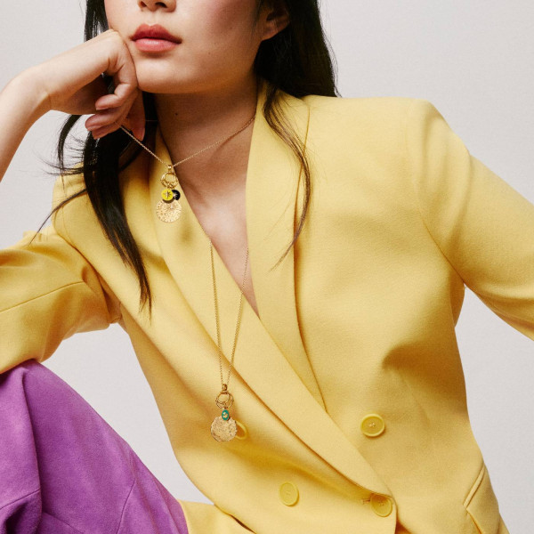 Pendentif Arthus Bertrand Or Jaune Trèfle Emeraude