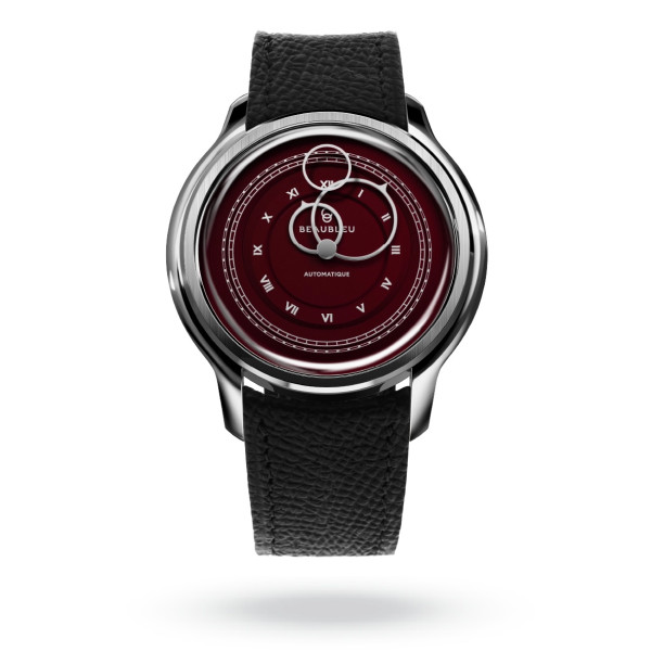 Montre Beaubleu La Pièce n°1 Lie de vin Bracelet Cuir Noir Grainé