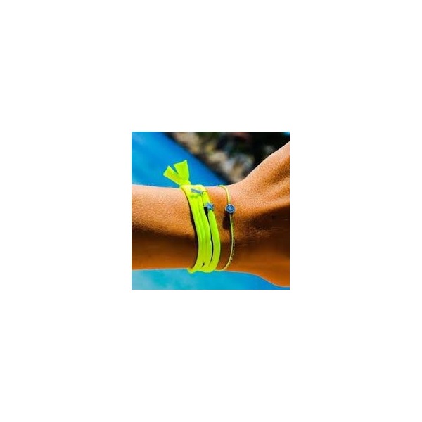 Bracelet Gresy's Sunny 1 diamant, argent rhodié Jaune Fluo