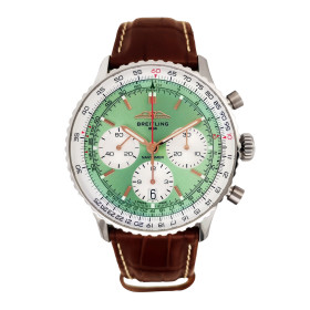 Montre Occasion Breitling Navitimer B01 Chronograph 41 Cadran Vert Bracelet Alligator