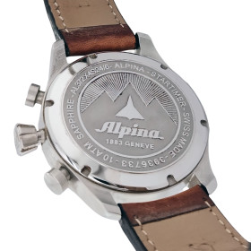 Montre Occasion Alpina Startimer Pilot Chronographe Cadran Noir Bracelet Cuir