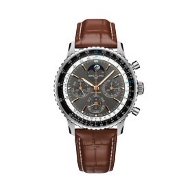 Montre Breitling Navitimer B19 Chronograph 43 Perpetual Calendar Cadran anthracite Bracelet Cuir d’alligator
