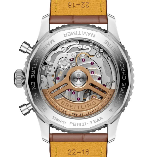 Montre Breitling Navitimer B19 Chronograph 43 Perpetual Calendar Cadran anthracite Bracelet Cuir d’alligator