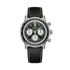 Montre Breitling Navitimer B01 Chronograph 43 Aston Martin Aramco Formula One Team Cadran carbone Bracelet Cuir de veau