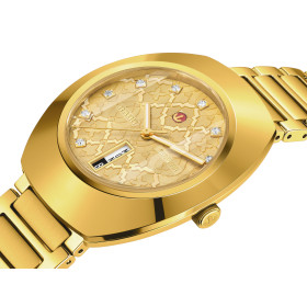 Montre Rado Diastar Original Automatique Cadran Jaune Bracelet Doré