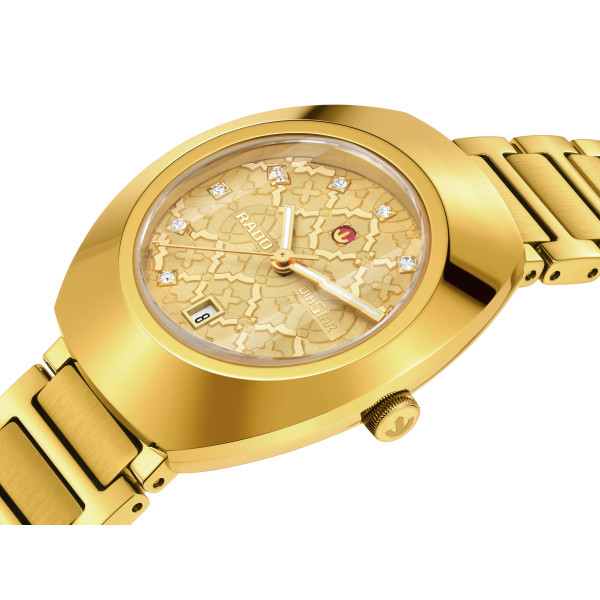 Montre Rado Diastar Original Automatique Cadran Jaune Bracelet Doré