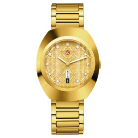 Montre Rado Diastar Original Automatique Cadran Jaune Bracelet Doré