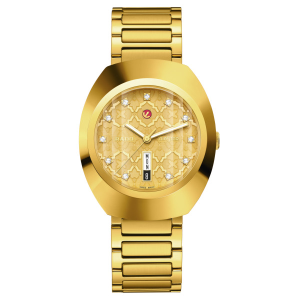 Montre Rado Diastar Original Automatique Cadran Jaune Bracelet Doré
