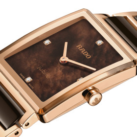 Montre Rado Integral Diamonds Quartz Cadran Brun Bracelet Brun